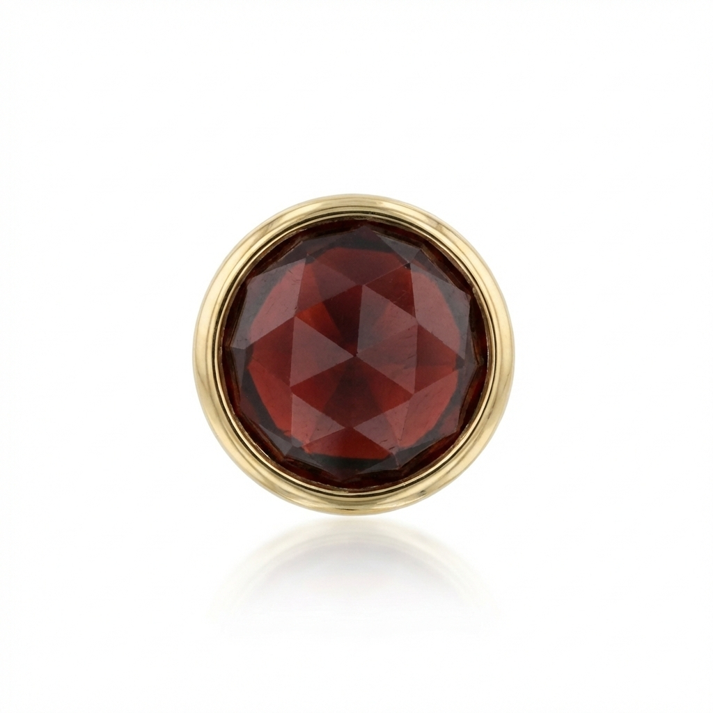 Threadless Round Cup – Garnet (Rose Cut) – 2mm