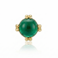 Green tourmaline round cab prong