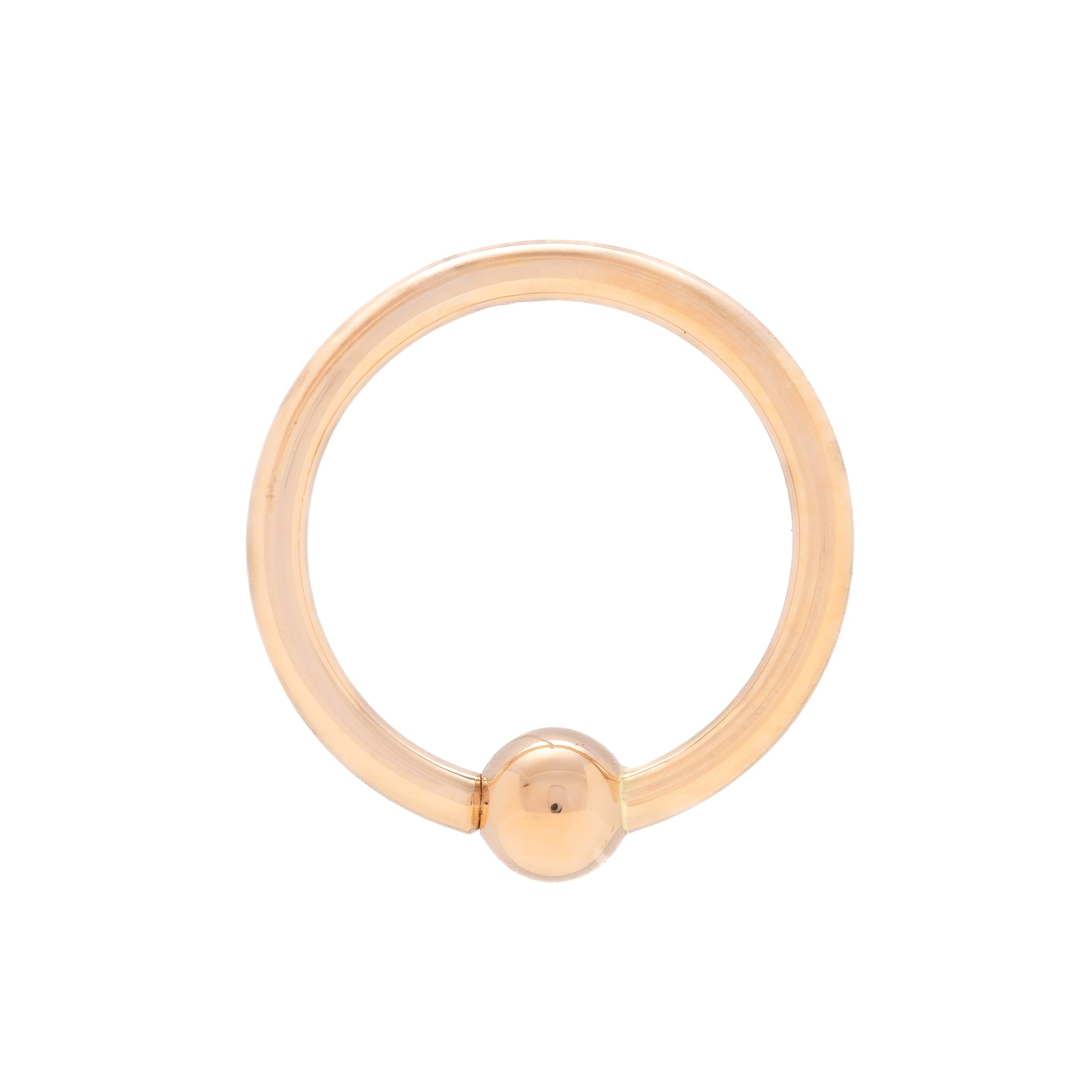 Rose gold nose ring on a white background